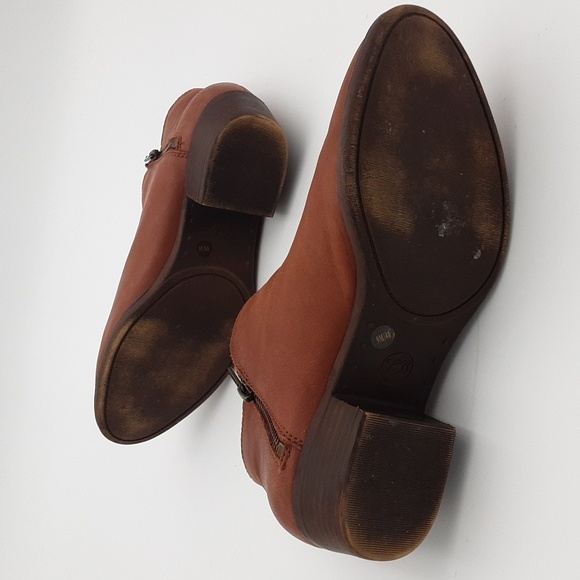 Lucky Brand Ankle Booties Leather Brown 9M Casual Office Vacation Y2K Festival - Picture 9 of 13